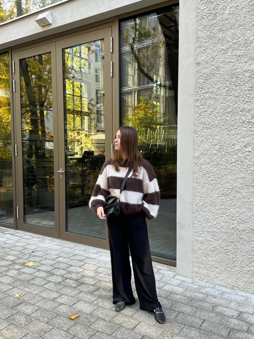 Sweter classic w paski kid mohair silk