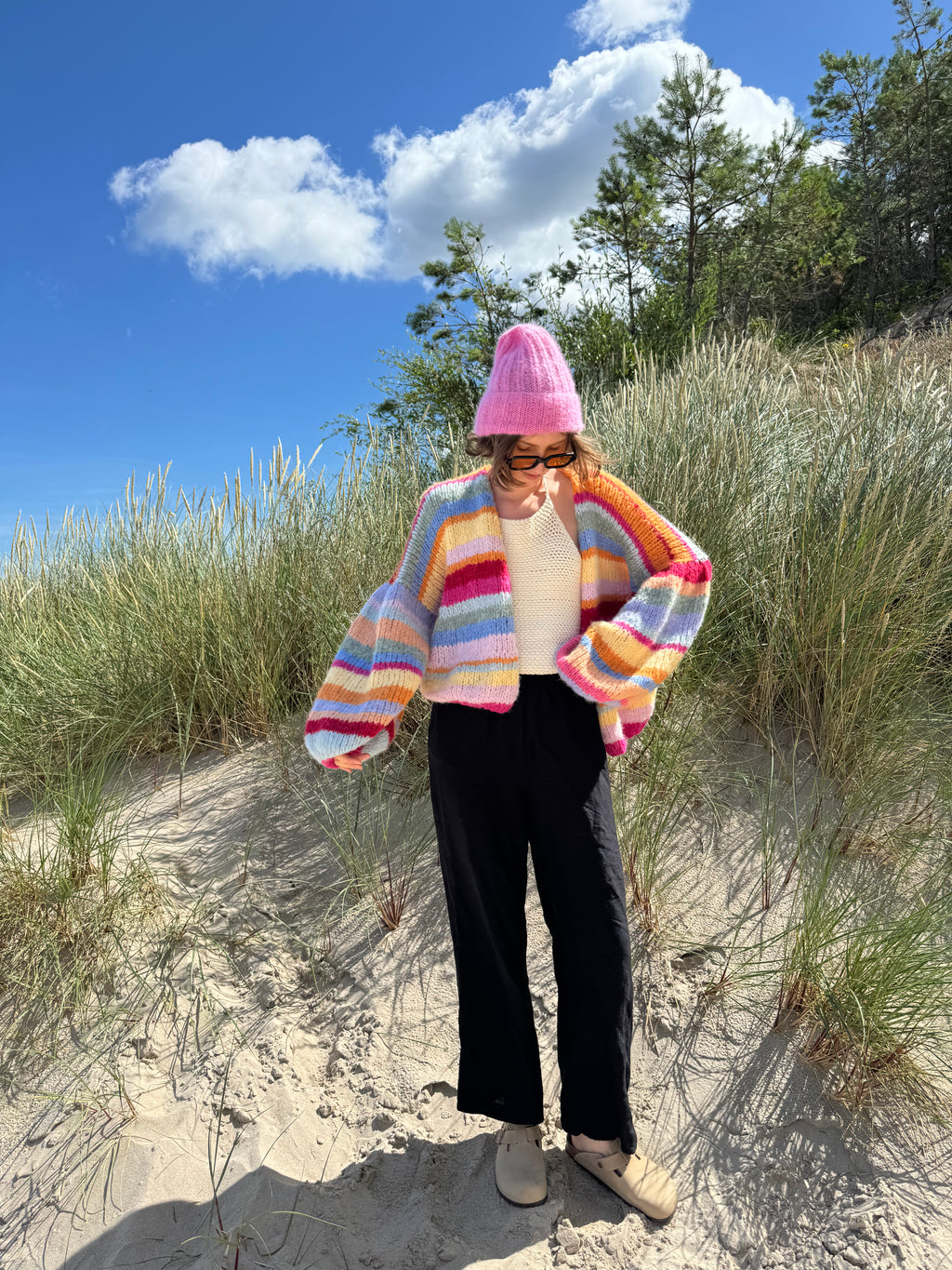 Kardigan w kolorowe paski