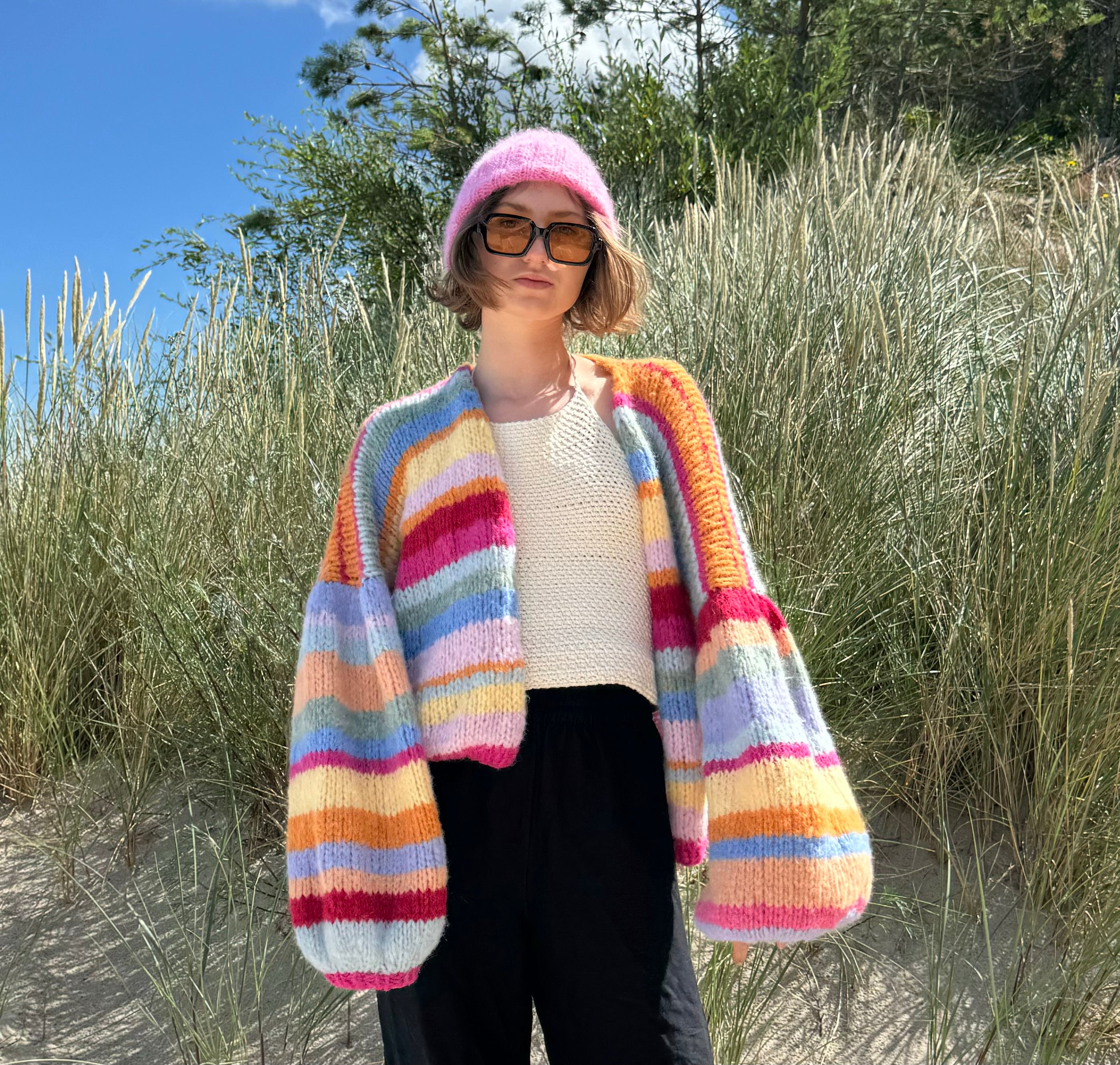 Kardigan w kolorowe paski