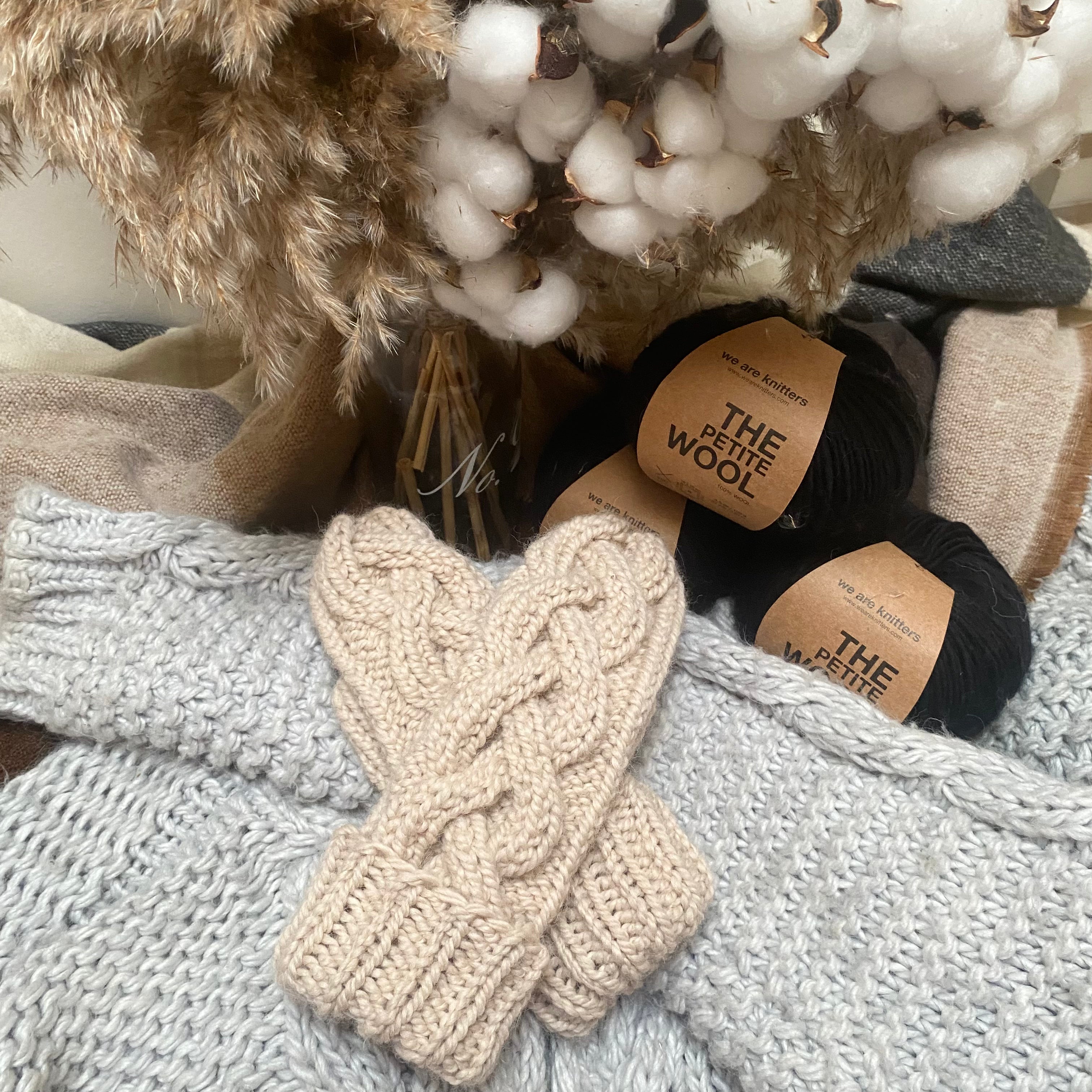 Rękawiczki z warkoczem